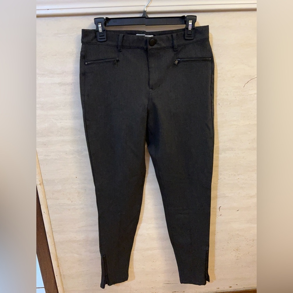 Calvin Klein Dark Charcoal Straight Leg Zip-Ankle Pants